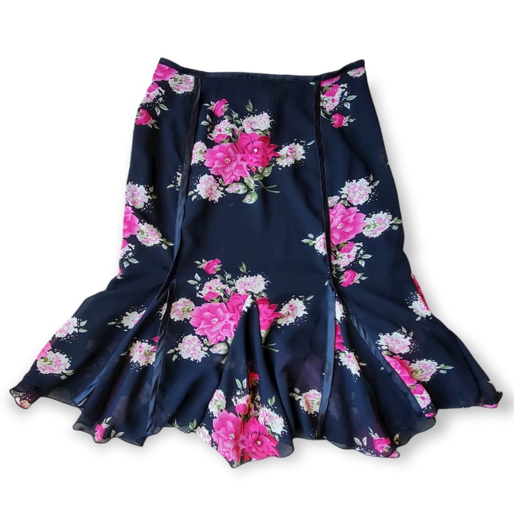 MIX NOUVEAU Skirt, Black Floral Size Large